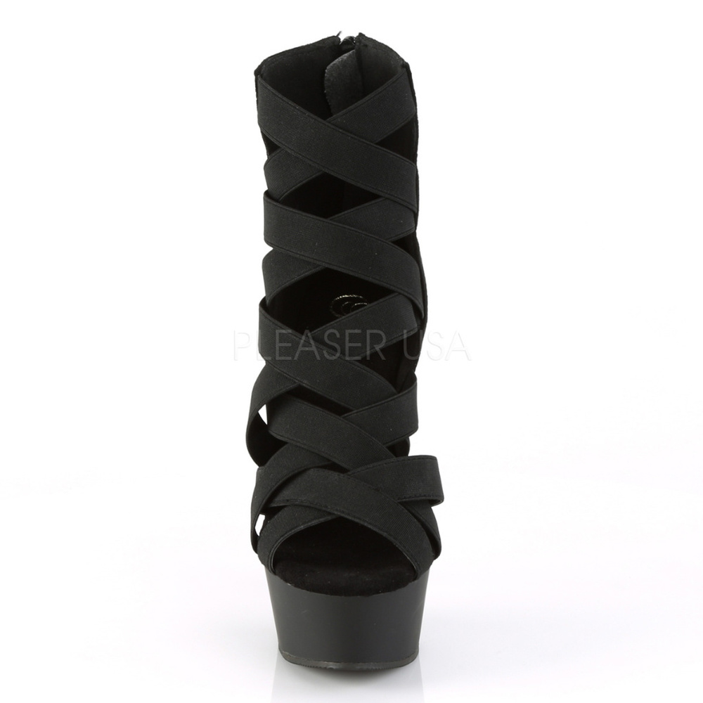 Platform Crisscross Stiletto High Heel Ankle Boots - Picture 2 of 5